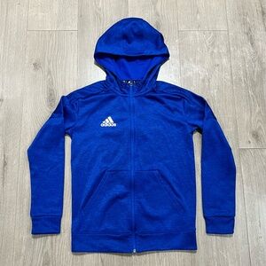 Adidas Activewear Blue Hoodie Size XS Girls Climawarm ( No Drawstrings )